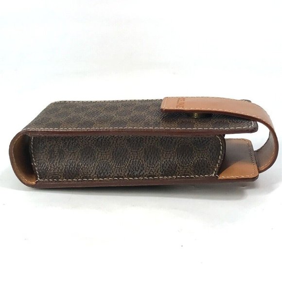 CELINE Macadam Pouch accessory case Leather/PVC Brown - Picture 13 of 16